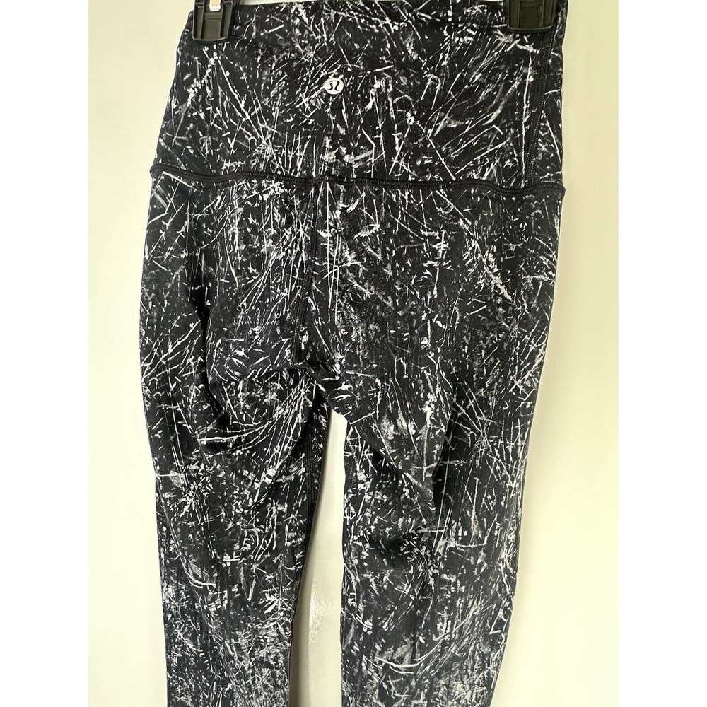 Lululemon Wunder Under Hi-Rise Tight 28" Alouette Alpine White Black Pant Size 4 - Picture 4 of 14